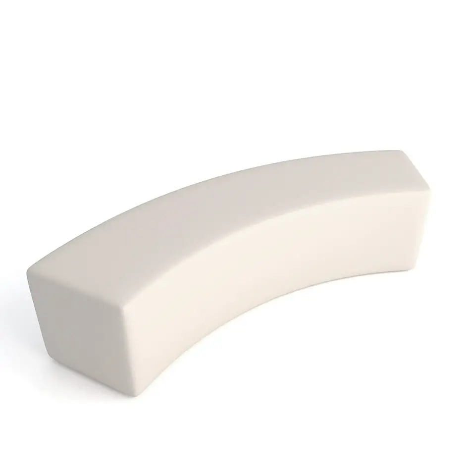 Pouf Ecopelle Ignifugo Curvo 2 Posti H 46 Bianco Per Ambienti Scolastici Innovativi - Salottini e arredi morbidi