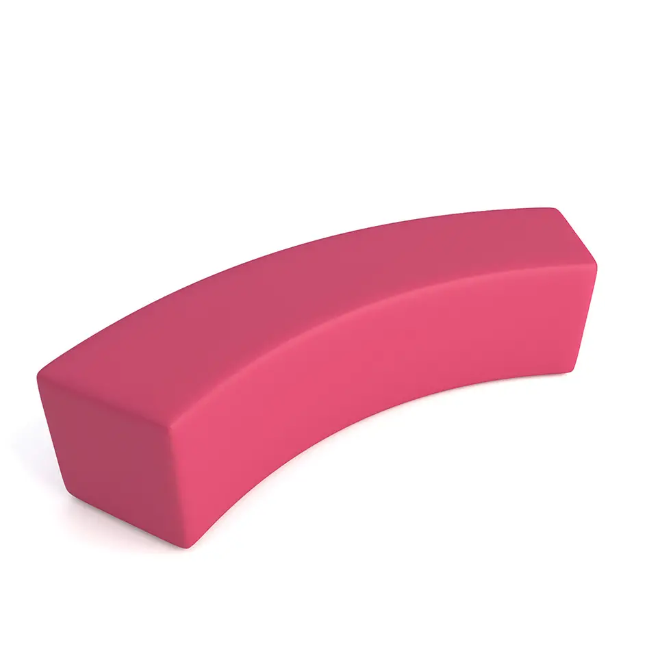 Pouf Ecopelle Ignifugo Curvo 2 Posti H 46 Fucsia Per Ambienti Scolastici Innovativi - Salottini e arredi morbidi