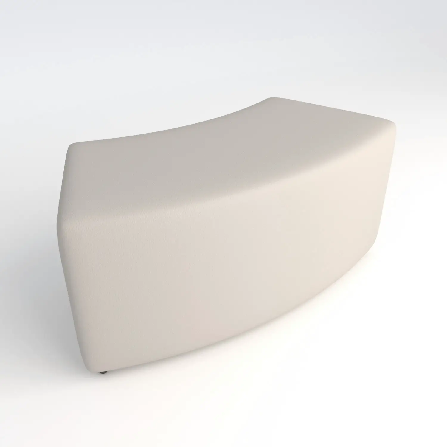 Pouf Ecopelle Ignifugo Curvo 45. H 40 Bianco Per Ambienti Scolastici Innovativi - Salottini e arredi morbidi