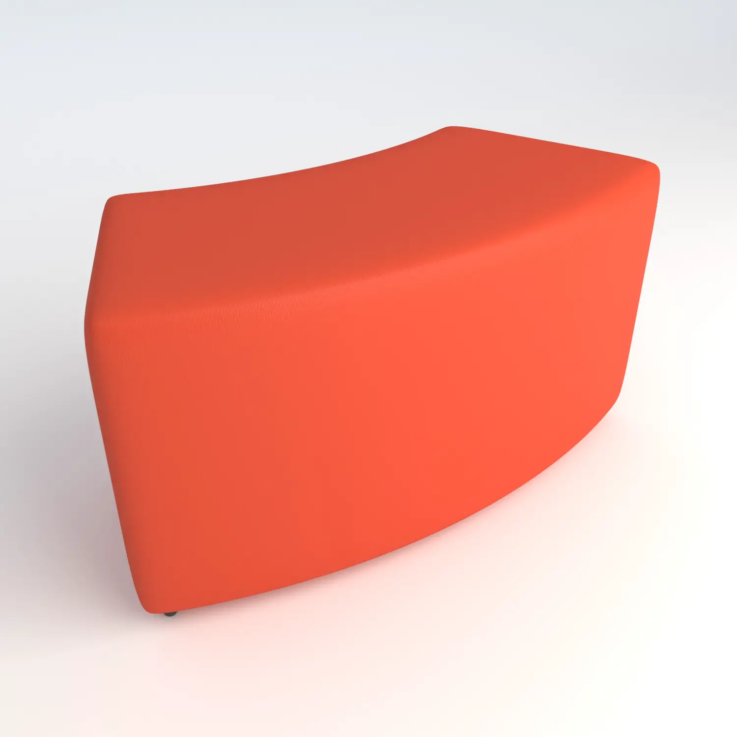 Pouf Ecopelle Ignifugo Curvo 45. H 46 Arancio Per Ambienti Scolastici Innovativi - Salottini e arredi morbidi