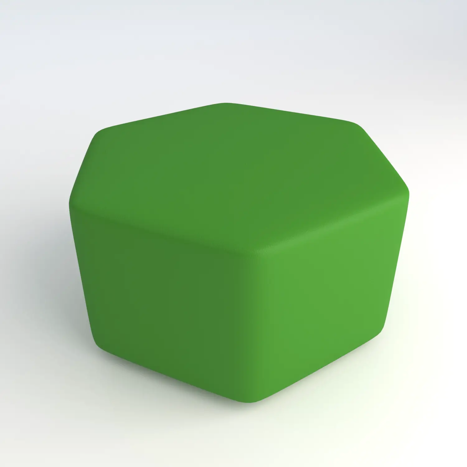 Pouf Ecopelle Ignifugo Esagonale H 40 Verde Per Ambienti Scolastici Innovativi - Salottini e arredi morbidi