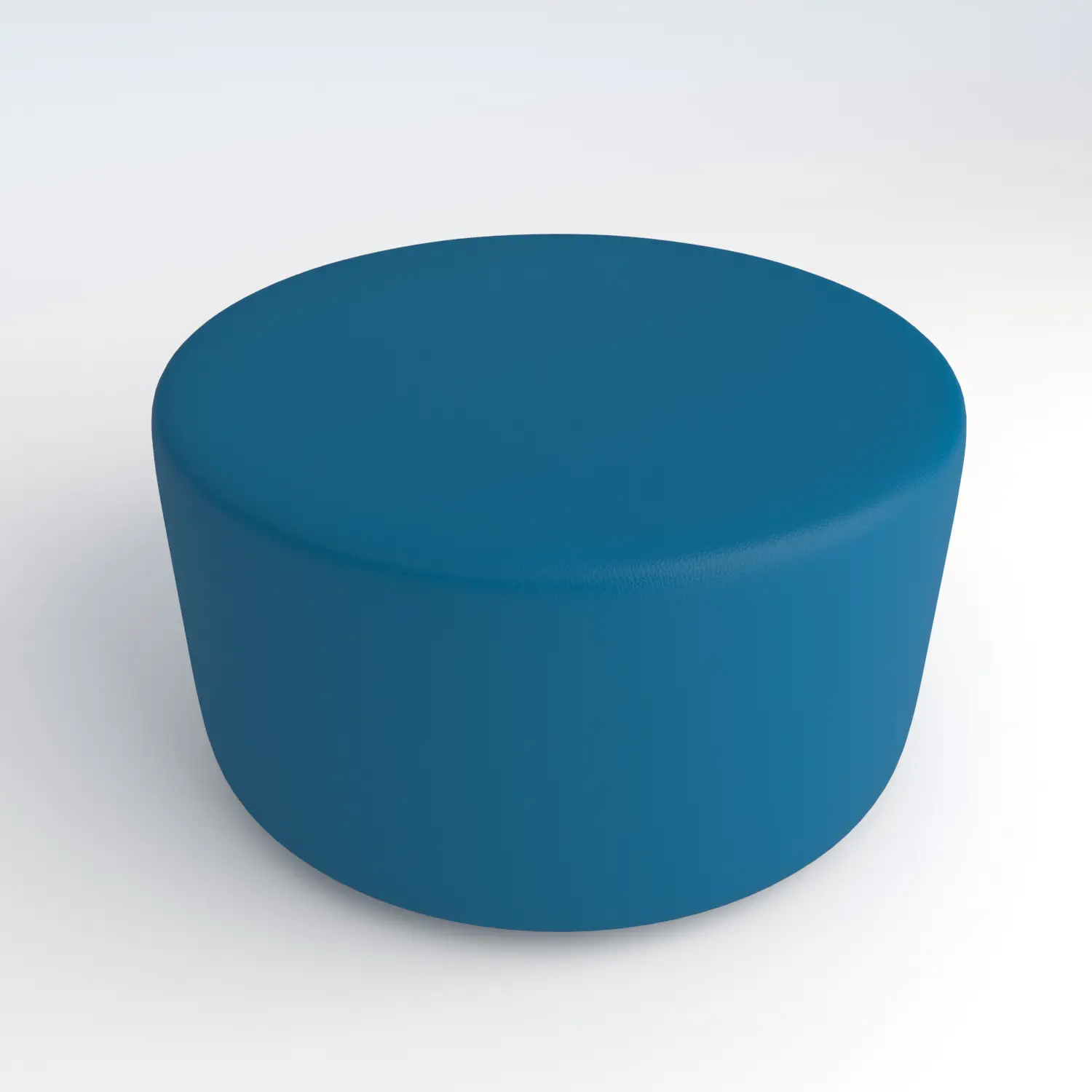 Pouf Ecopelle Ignifugo Tondo H 40 Azzurro Per Ambienti Scolastici Innovativi - Salottini e arredi morbidi