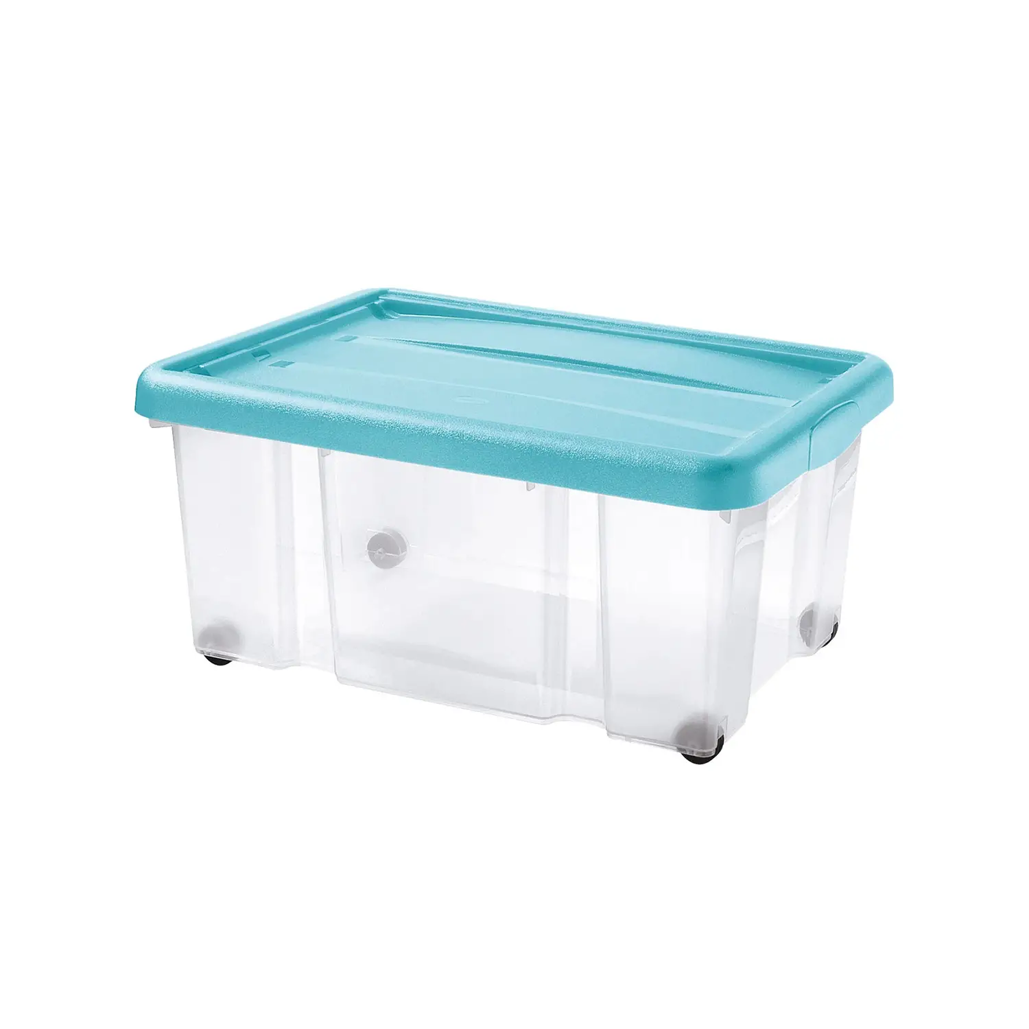 Contenitore Trasparente con Coperchio e Ruote 43 Lt - Arredo Nido e Infanzia