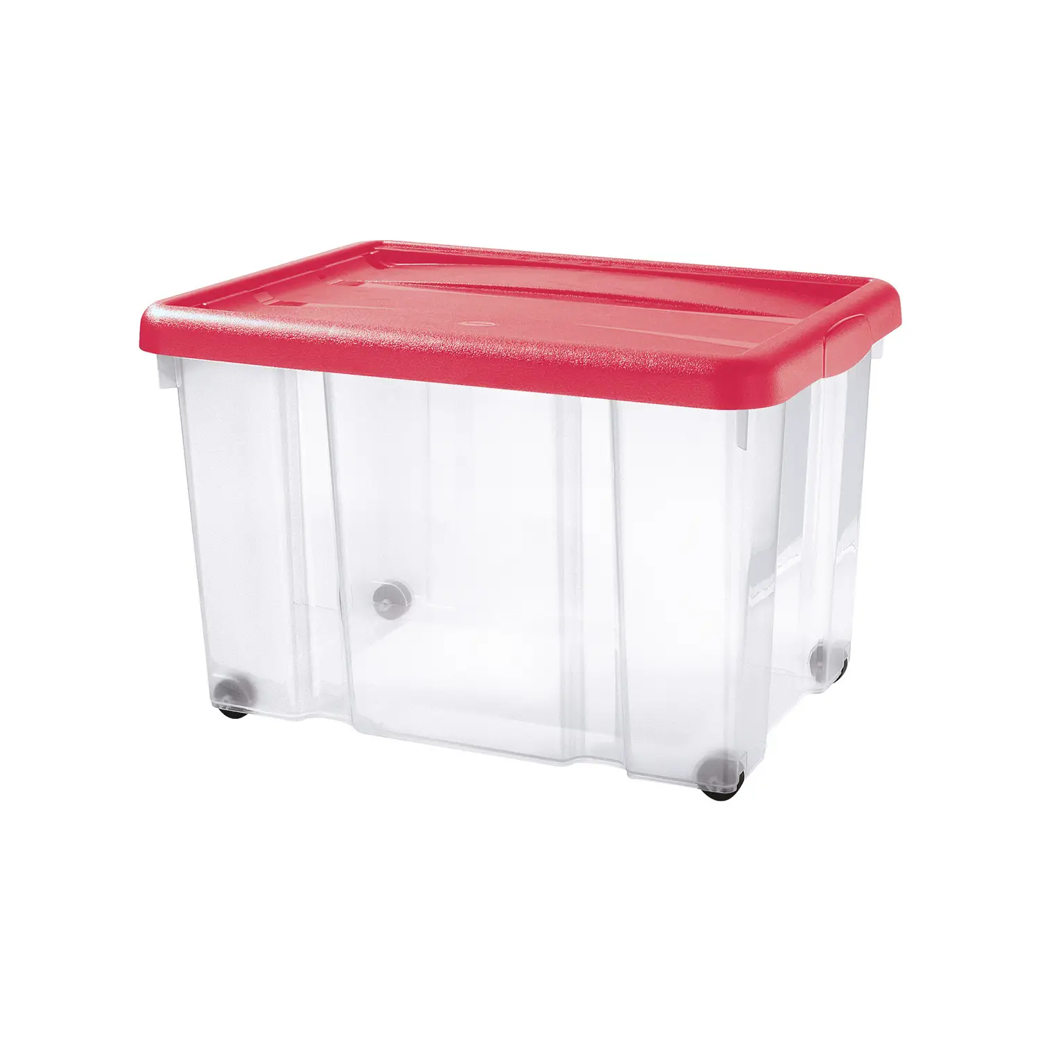 Contenitore Trasparente con Coperchio e Ruote 60 Lt - Arredo Nido e Infanzia