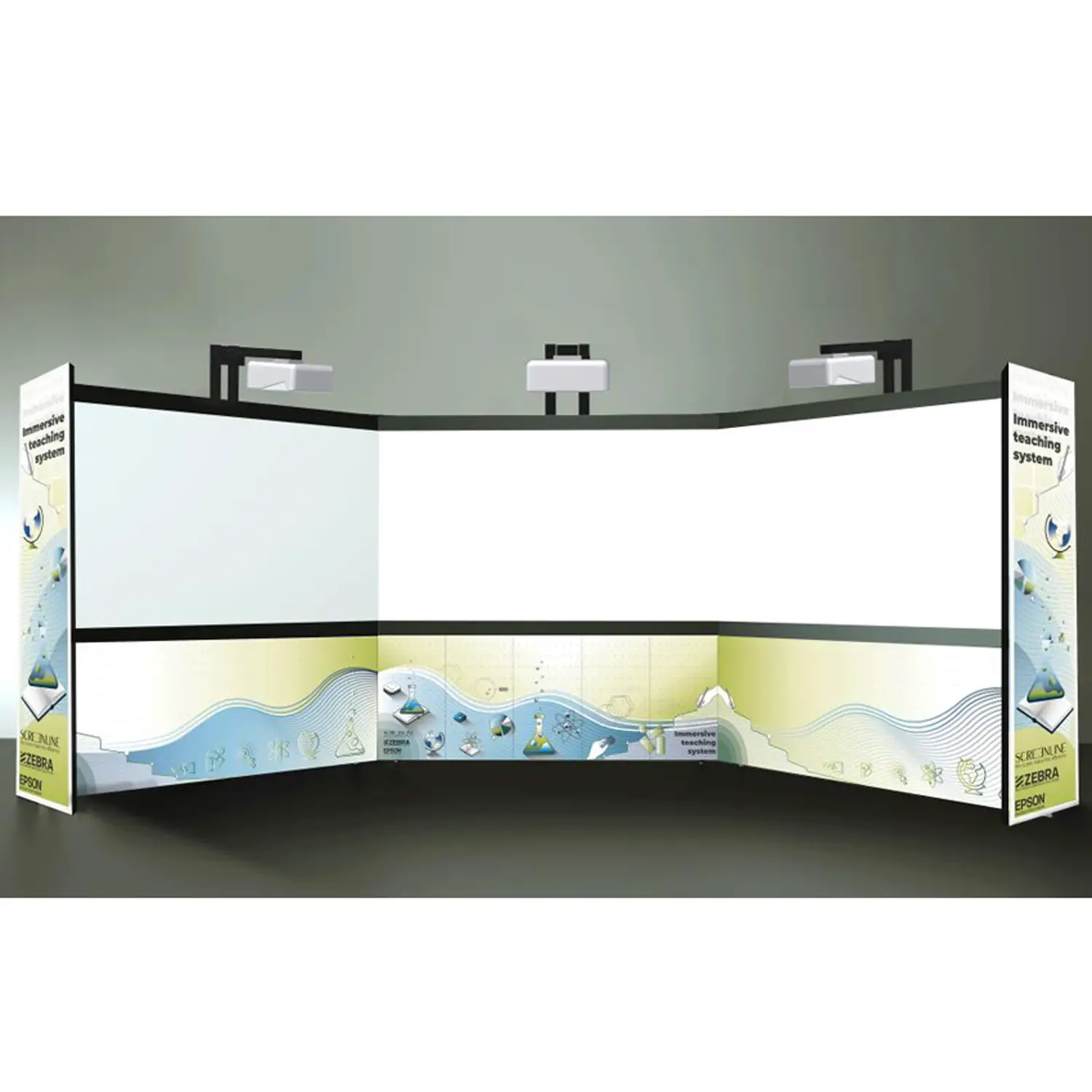 Ambiente Immersivo a Triplo Schermo con VDP EPSON e Media Server Mozaik - Supporti multimediali