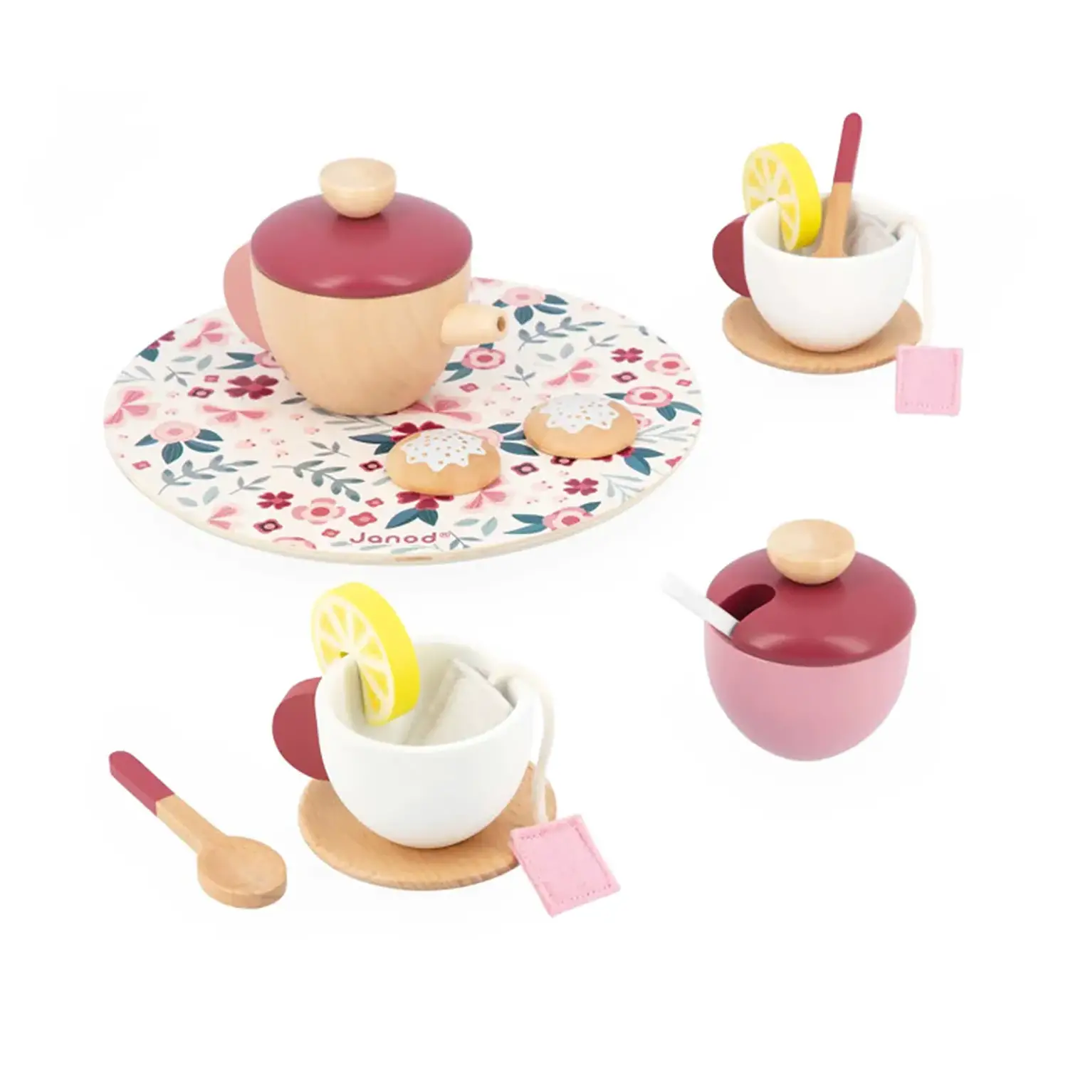 Servizio da Te' per Bambini in Legno 16 Pezzi Janod J06631 - piatti e posate