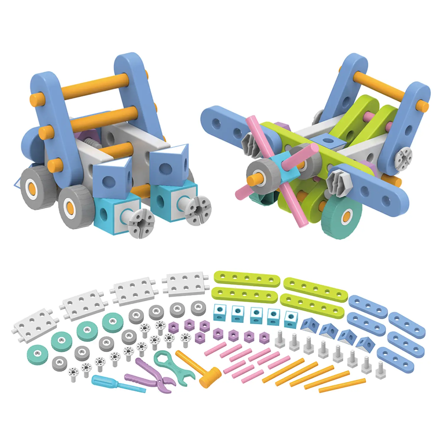 Grande Set Costruzioni Piccolo Ingegnere, 75 Elementi - Costruzioni in plastica