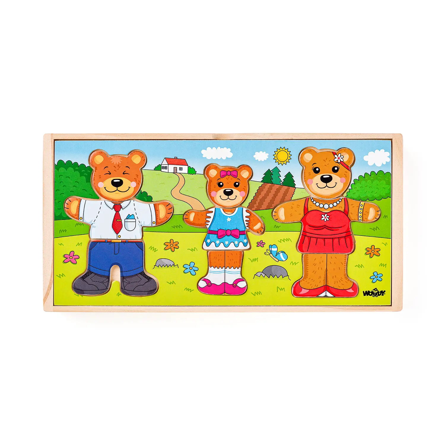 La Famiglia Degli Orsetti Da Vestire - Gioco Incastri - Incastri e puzzle in legno