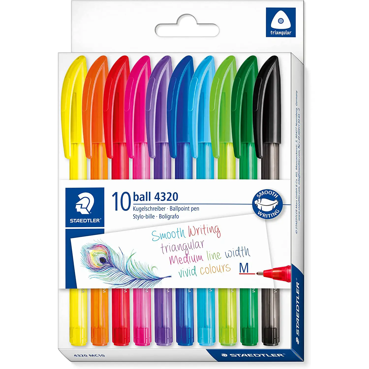 Penne A Sfera Con Cappuccio Colorate Ball 4320 - Astuccio 10 Colori Tratto M - penne pennarelli ufficio