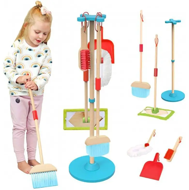 Set Pulizie in Legno Gioco Simbolico per Bambini - Professioni e mestieri