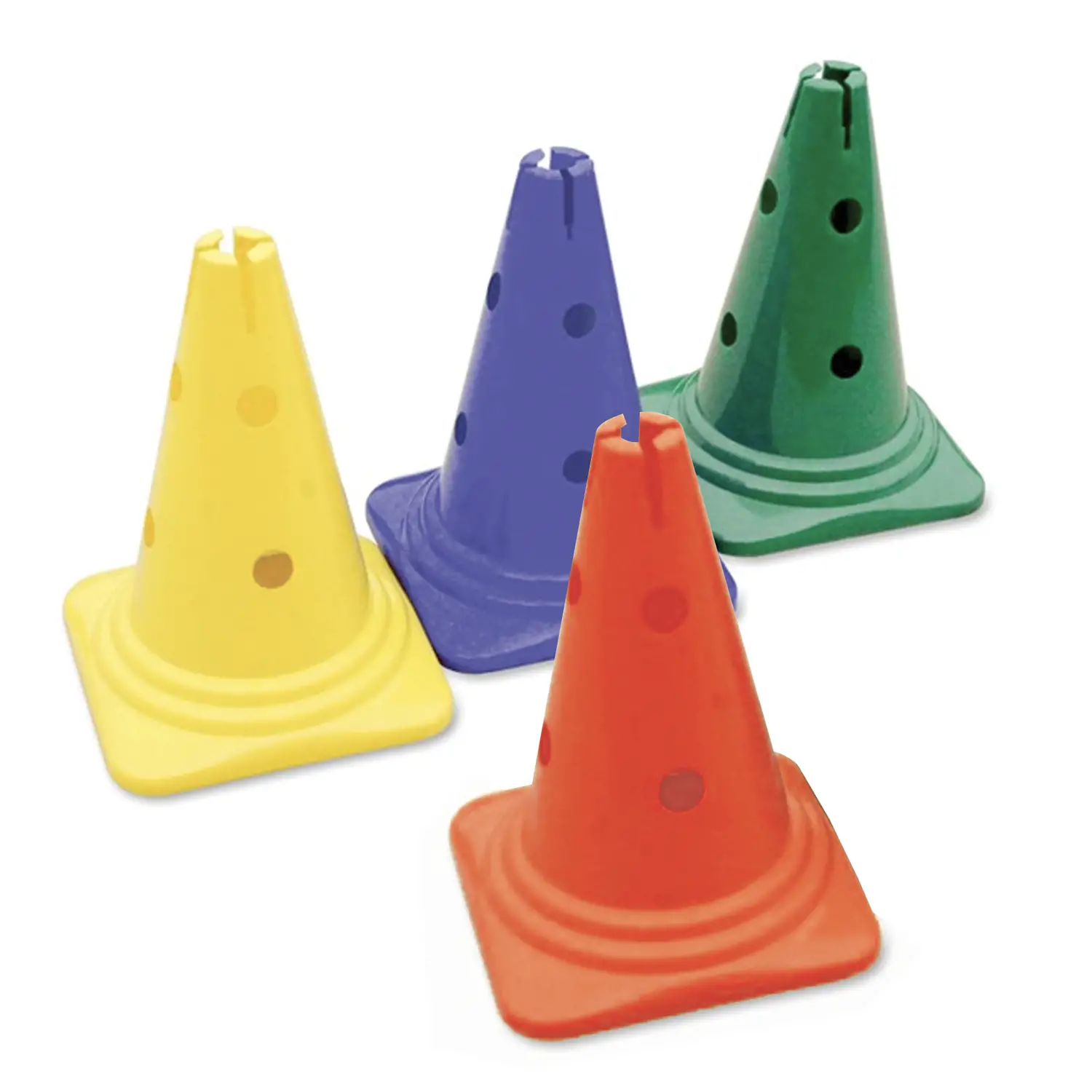 Coni Psicomotricità a 8 fori Altezza 30 cm. Set 4 Colori - Percorsi psicomotori