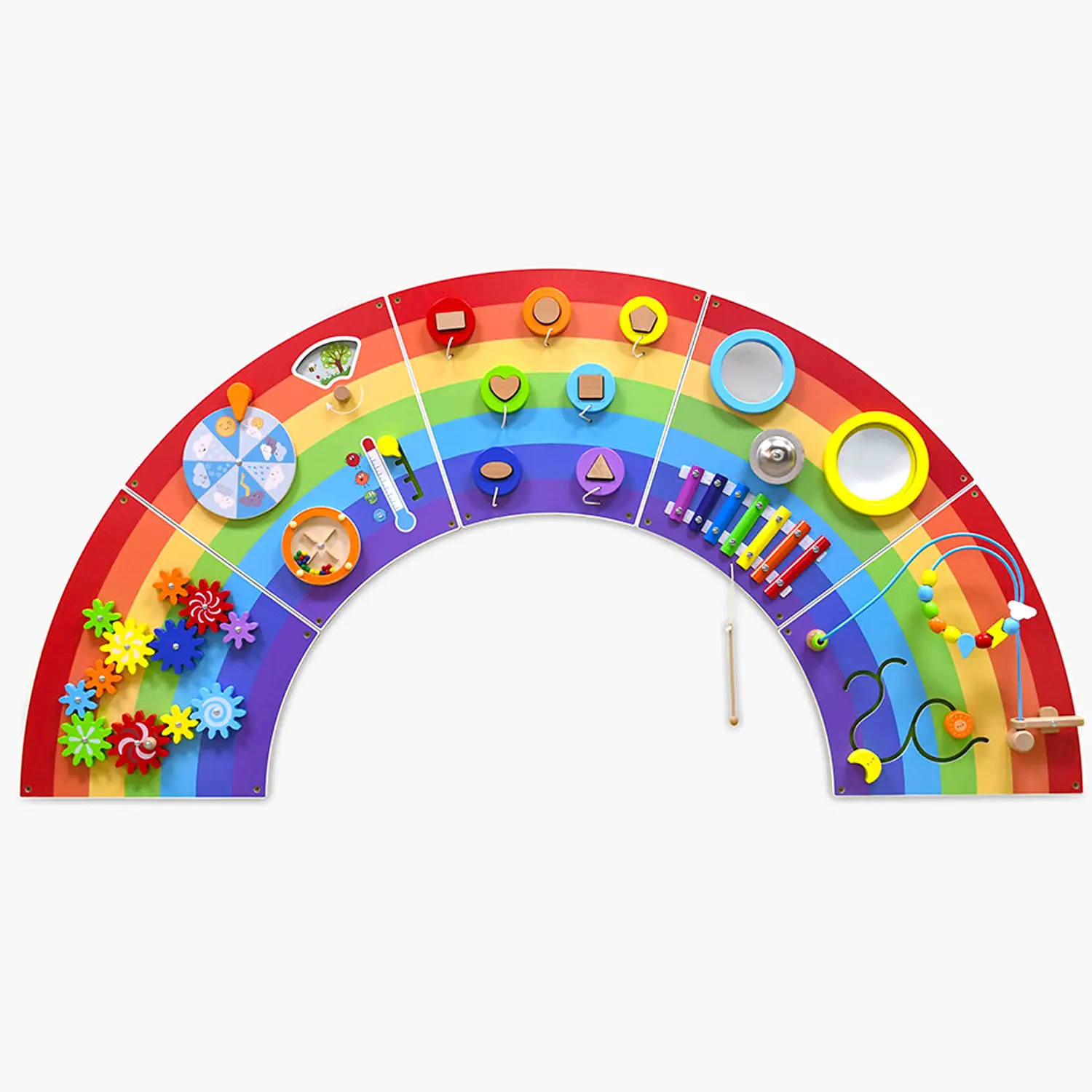 Pannello Murale Arcobaleno Milleattività per Motricità Fine e Coordinamento Occhio-Mano - Sviluppo sensoriale
