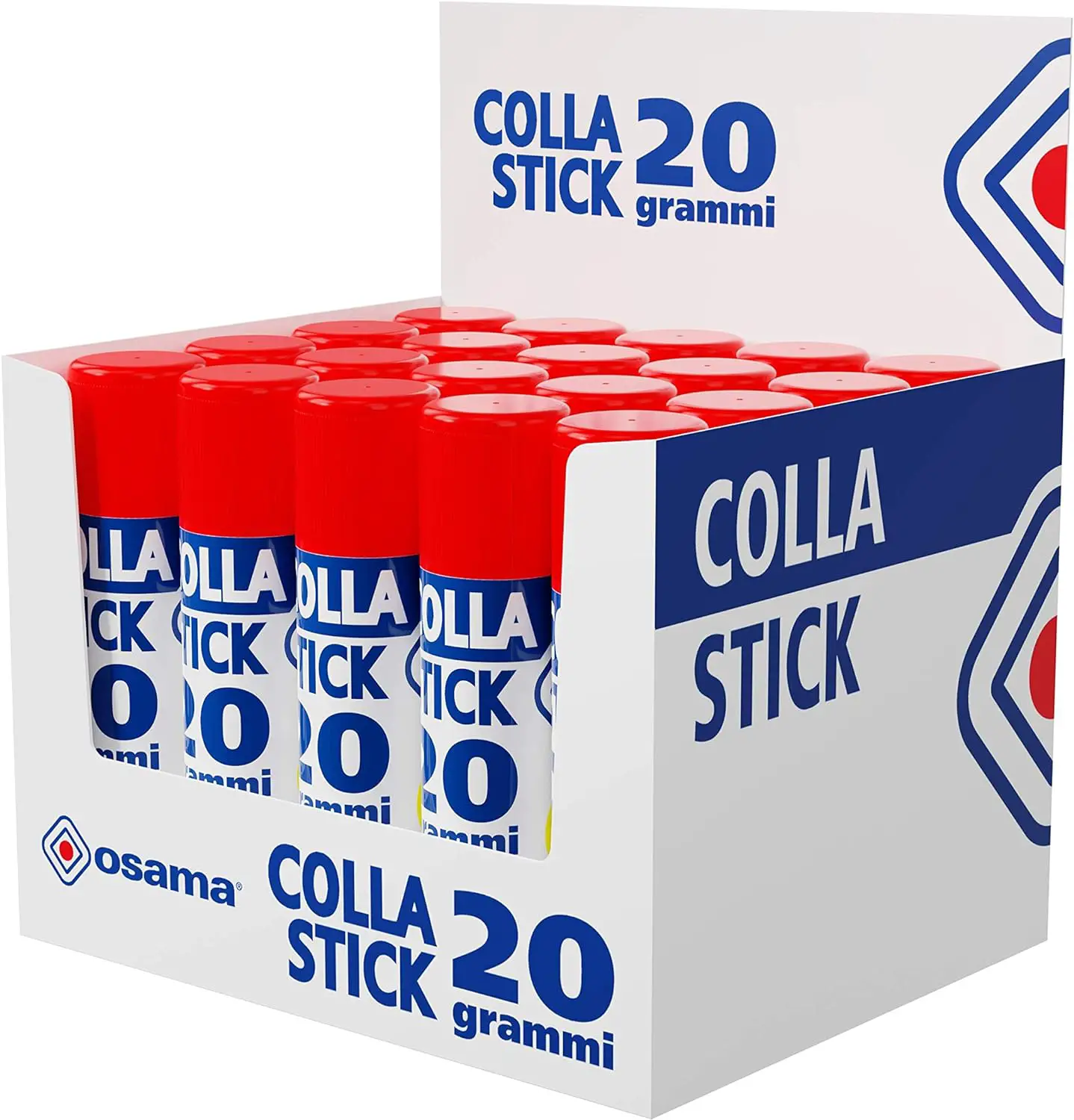 Colla Stick 20 Grammi, Perfetta a Scuola Casa Ufficio, Confezione 20 Pezzi - Nastri adesivi e colle