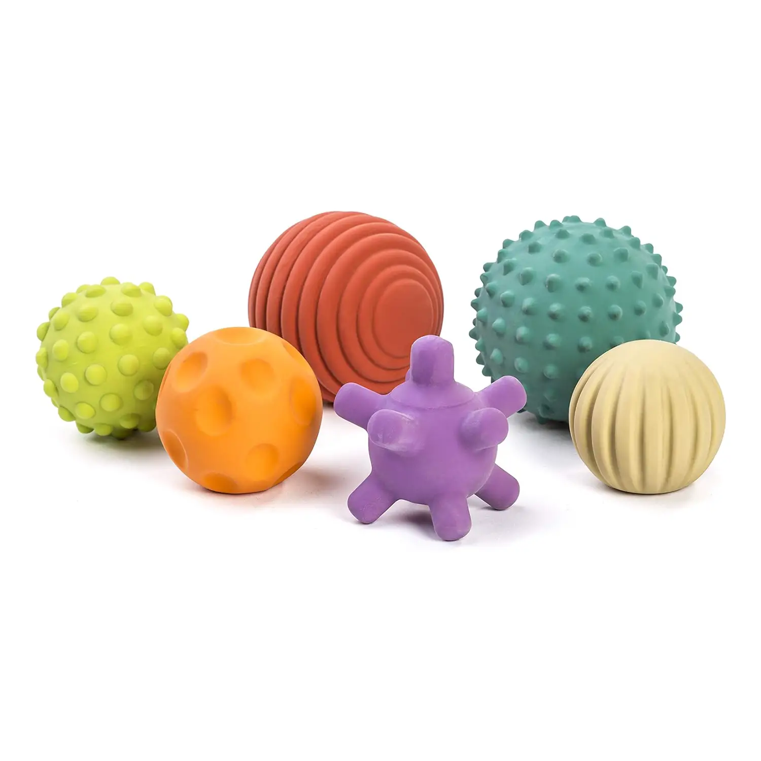 Palline Sensoriali in Gomma Naturale – 6 Pezzi - Bambole e accessori