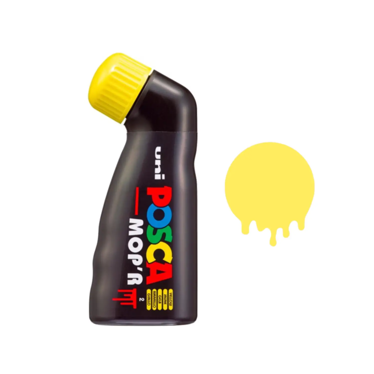 Uni Posca MOP'R Con Erogatore a Spugnetta - Tratto 3-19 mm - Giallo - Pennarelli