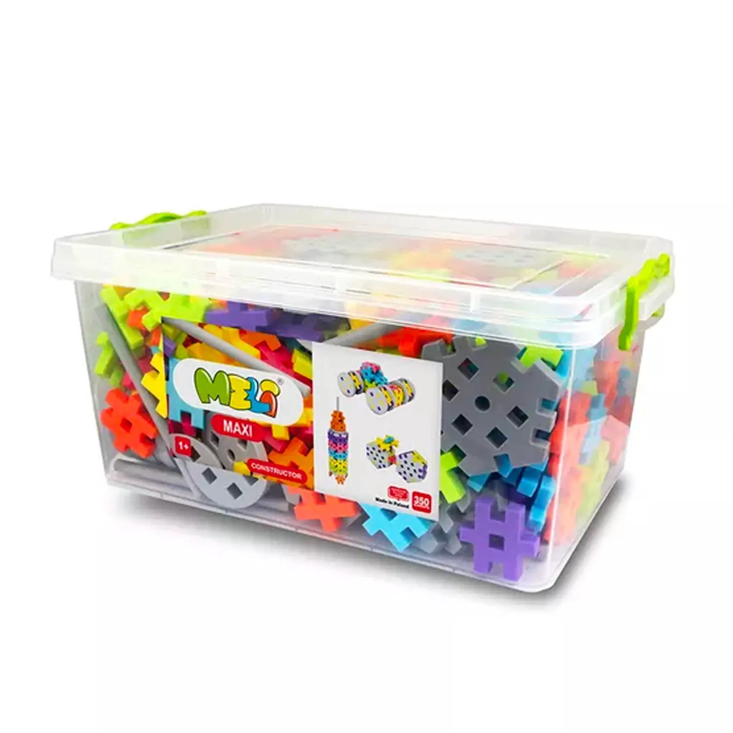 Costruzioni in Plastica Soft Touch Meli Maxi Constructore per Bambini dai 12 Mesi, Scatola 350 Pezzi - Costruzioni in plastica