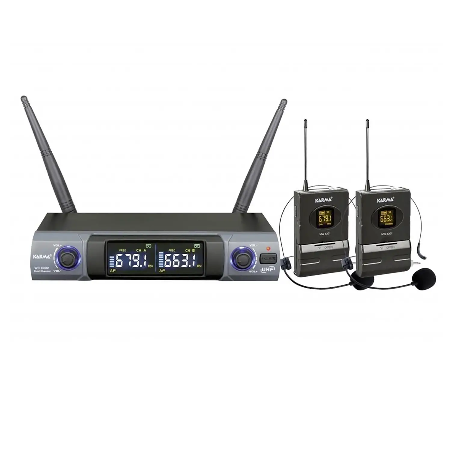 Doppio Radiomicrofono Lavalier Wireless Uhf Valigetta - Sistemi audio