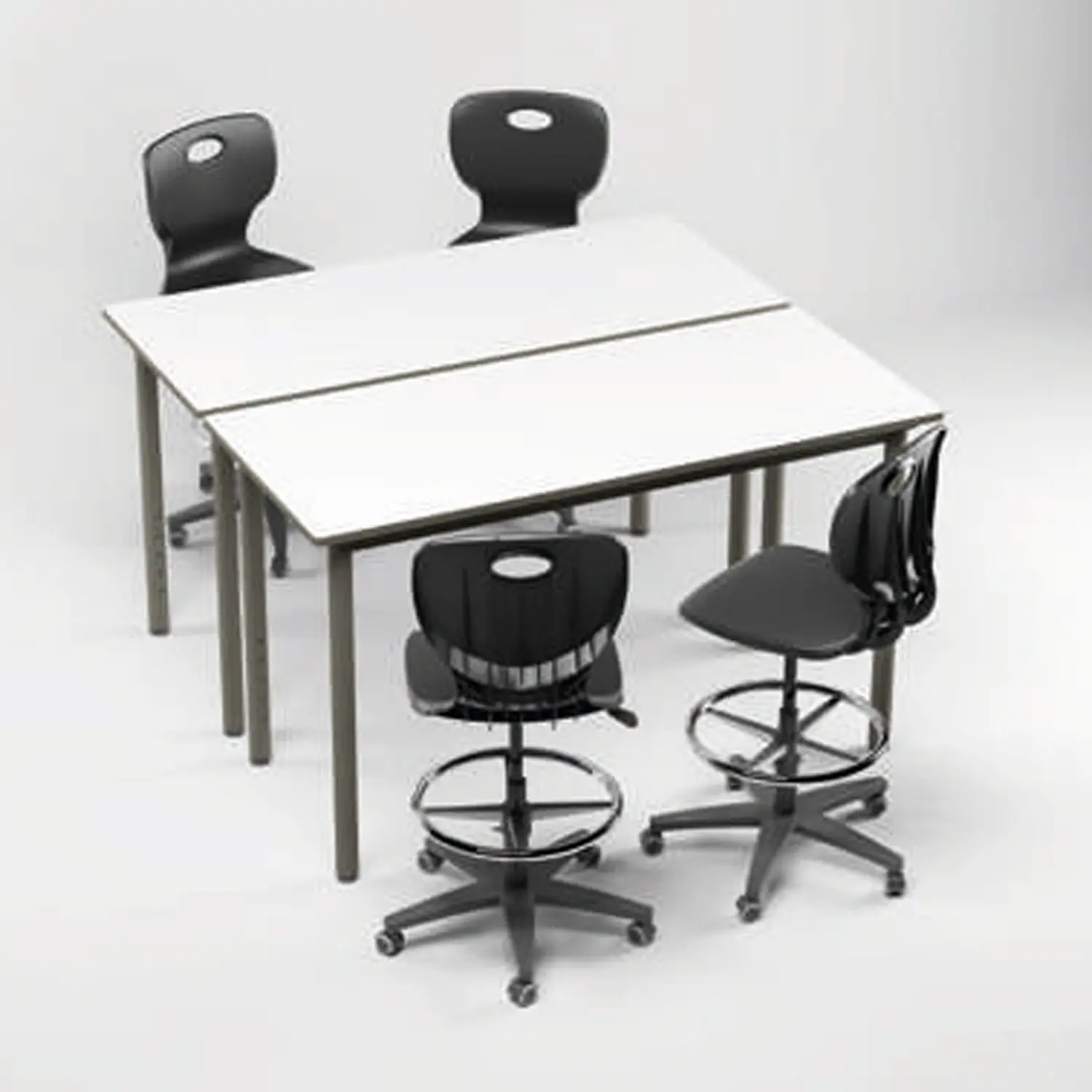 Tavolo Rettangolare Idra 180x60 – Altezza Fissa 100 cm con Top Bianco CAM - Arredo serie Aula 3.0