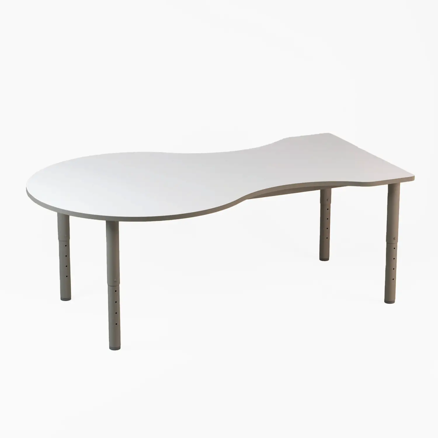 Tavolo Perseo Sagomato Altezza Regolabile – Tavolo Modulare con Top Bianco CAM - Arredo serie Aula 3.0