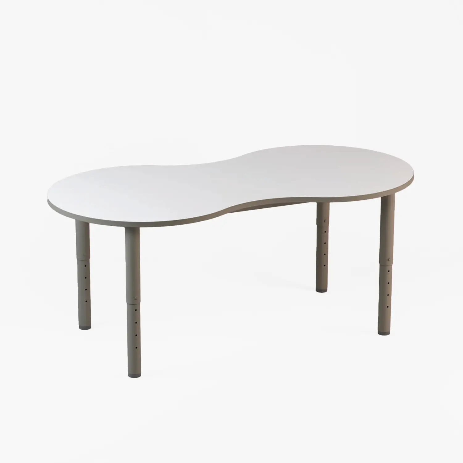 Tavolo Otto Sagomato a Infinito – Altezza Regolabile con Top Bianco CAM - Arredo serie Aula 3.0