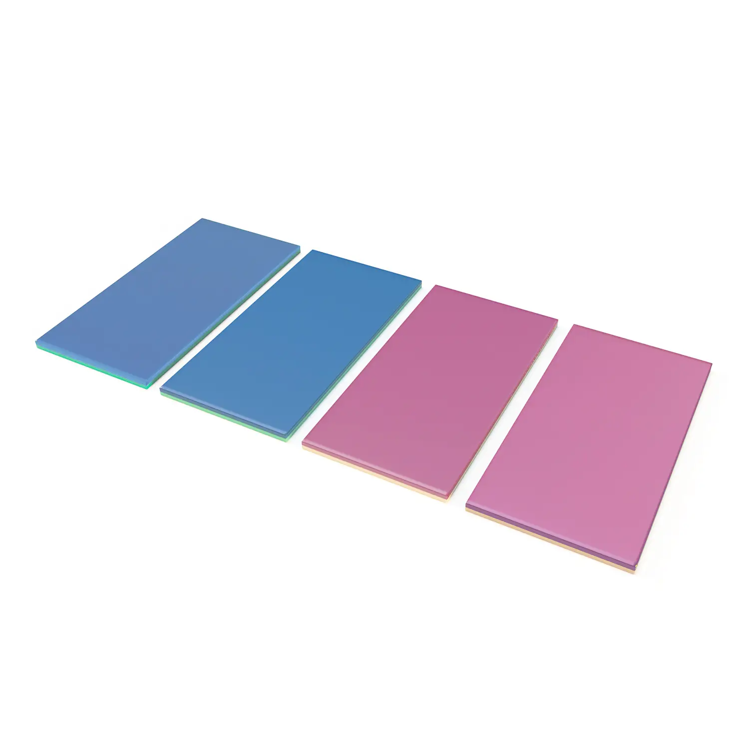 Set Materassini Bicolore cm.60x120 Azzurro-Acquamarina / Prugna-Crema - Percorsi motori