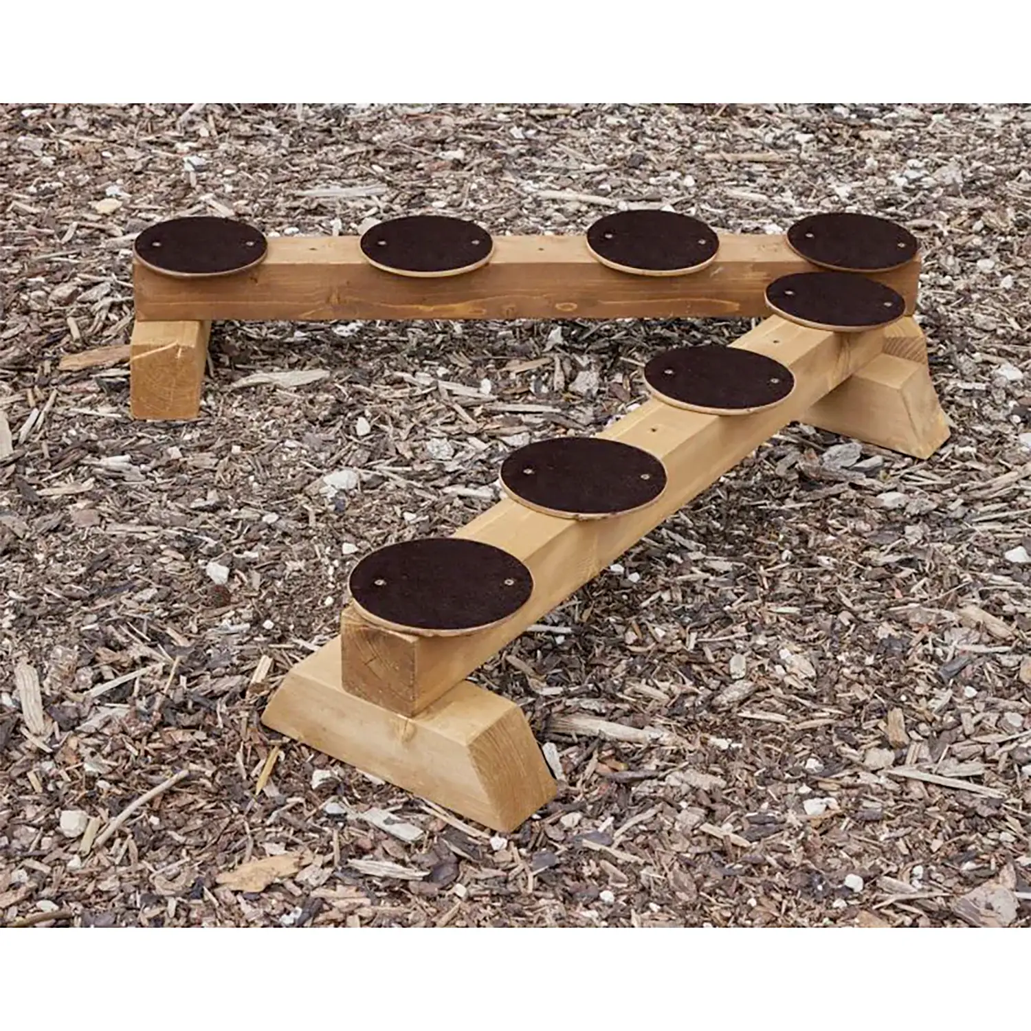 Assi di Equilibrio Con Dischi Percorso, Legno per Esterno - Palestrine