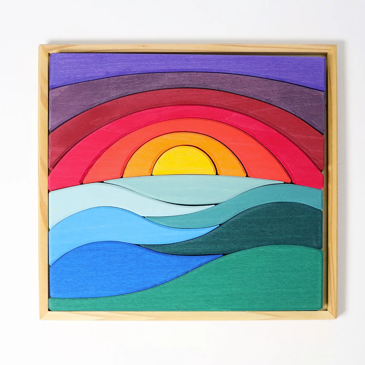 Puzzle Creativo Con Blocchi Di Legno Colorati - Incastri e puzzle in legno
