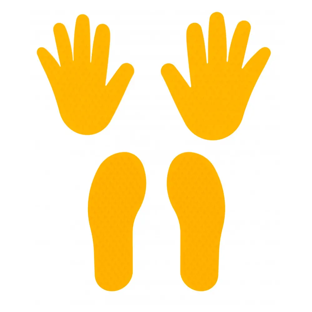 Orme Motorie Mani e Piedi per Giochi e Coordinamento, Set 2 Coppie, Giallo - Educazione stradale