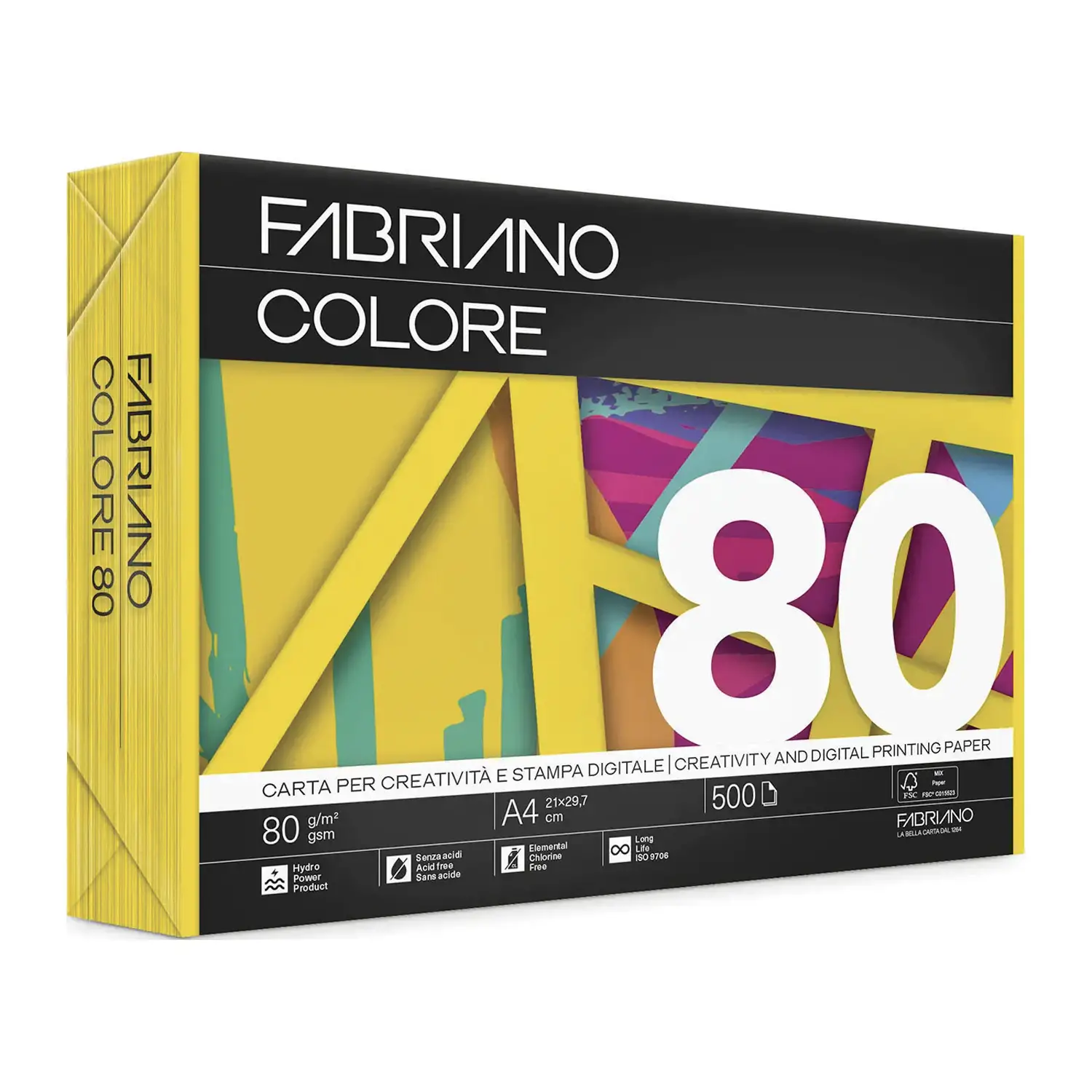 Carta Per Fotocopie Fabriano Colore 80 Gr/mq A4 Giallo Risma 500 Fogli - Carta e cartoncino