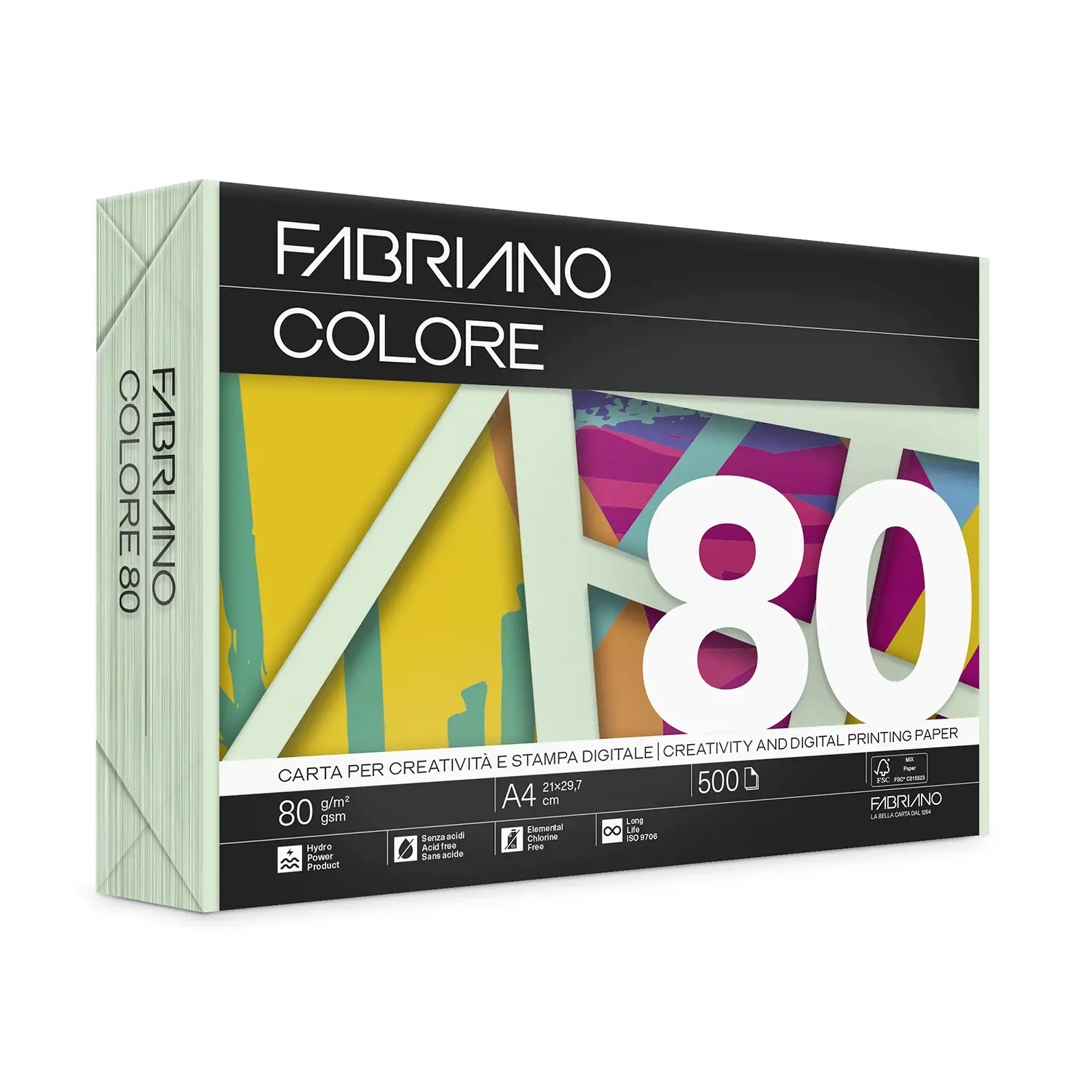 Carta Per Fotocopie Fabriano Colore 80 Gr/mq A4 Verdino Risma 500 Fogli - Carta e cartoncino
