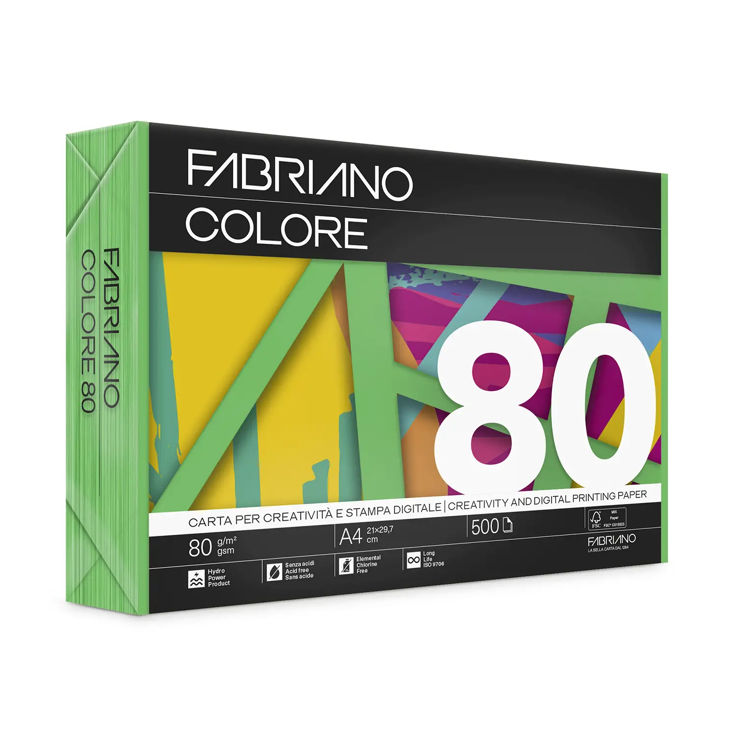 Carta Per Fotocopie Fabriano Colore 80 Gr/mq A4 Verde Risma 500 Fogli - Carta e cartoncino