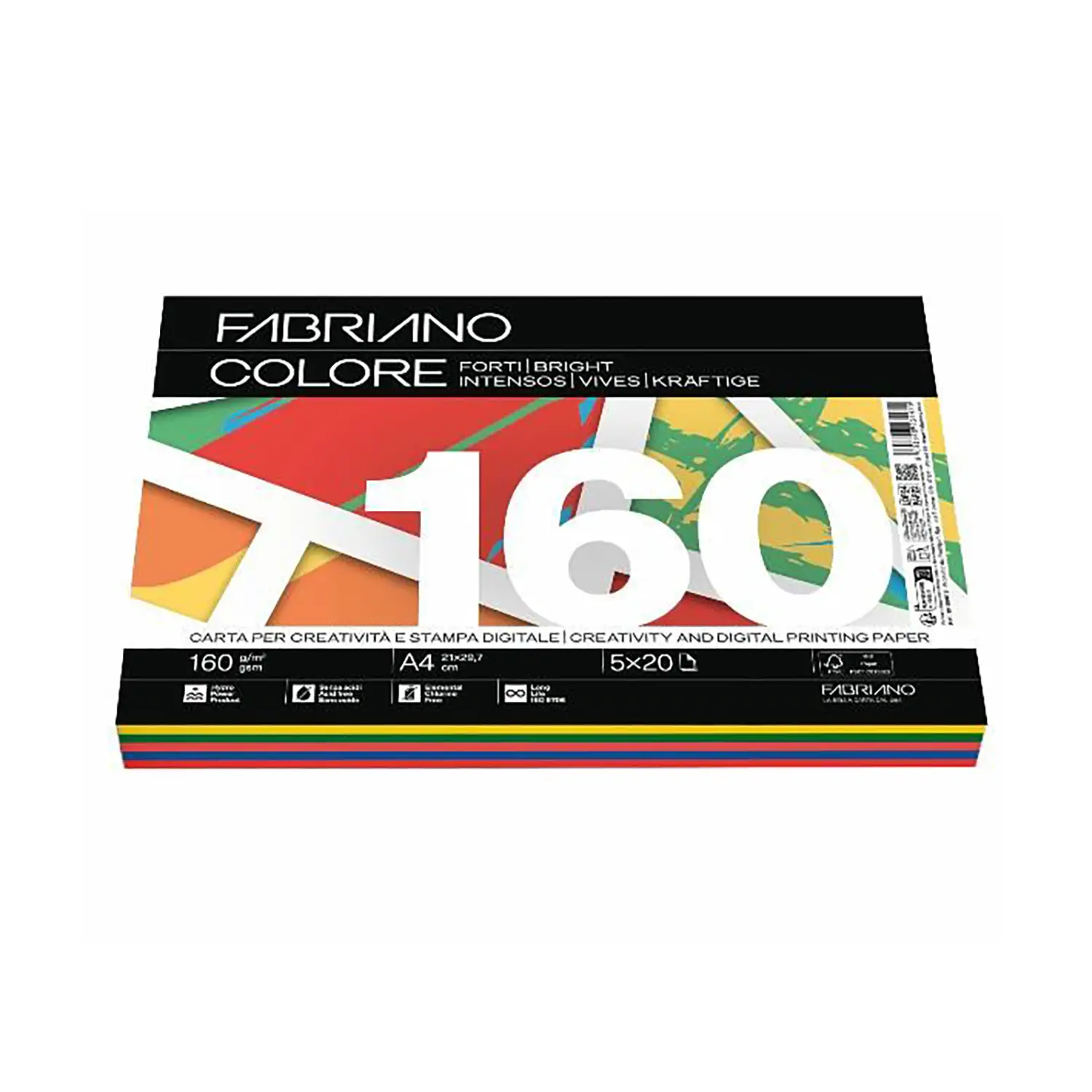 Carta Per Fotocopie Fabriano Colore A4 160gr 100 Fogli Tinte Forti - Carta e cartoncino