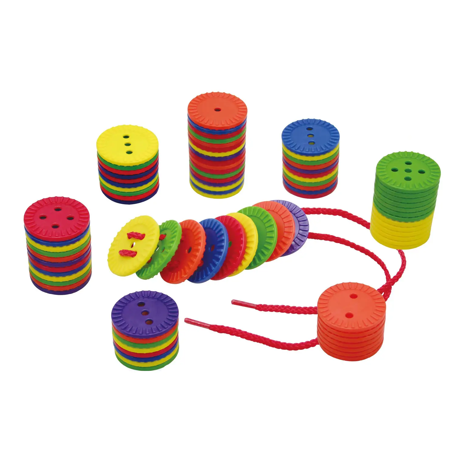 Bottoni Multiforme – 192 pezzi con Lacci - Motricità fine