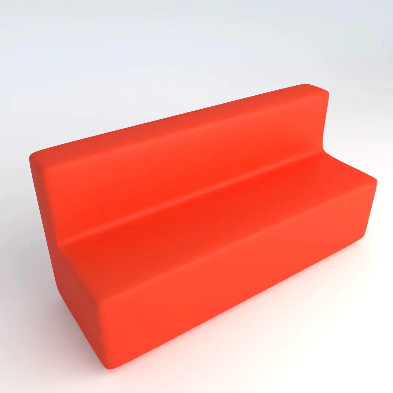 Divano Ecopelle Ignifugo 4 Posti H 46 Arancio Per Ambienti Scolastici Innovativi - Salottini e arredi morbidi