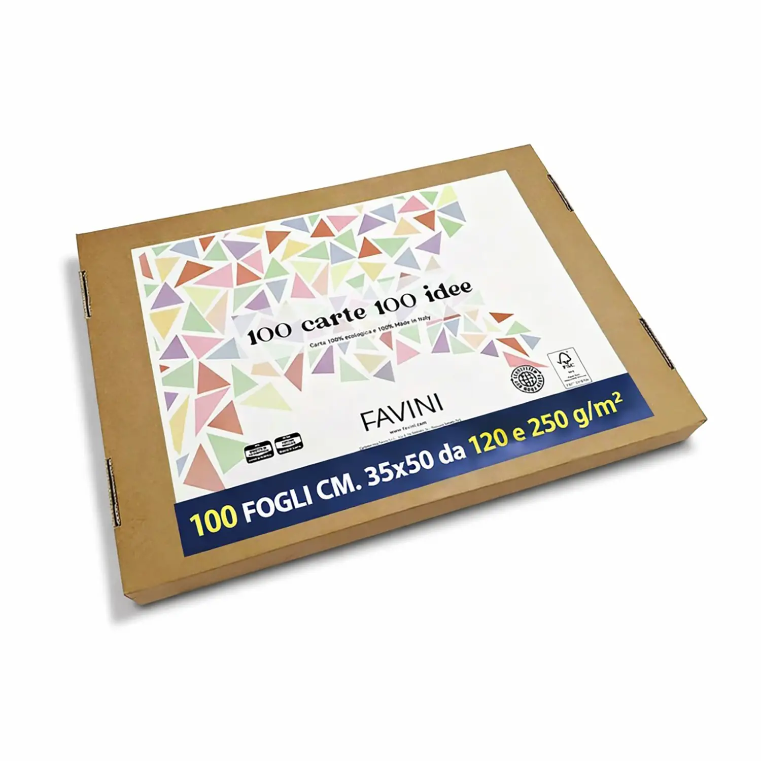 Box 100 Carte 100 Idee 100, Cartoncini Creativi Assortiti Cm. 35X50 - Carta e cartoncino