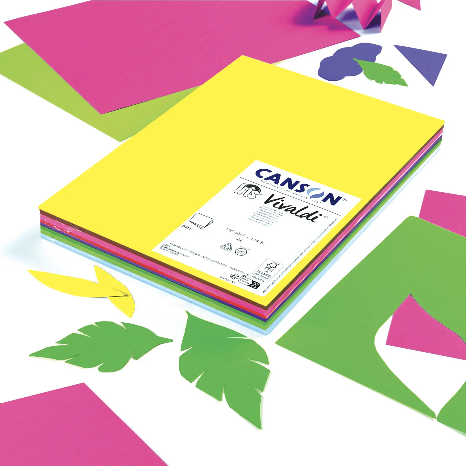Cartoncino Vivaldi Canson Iris A4 185 g/m² - 120 Fogli Colori Vivaci Assortiti - Carta e cartoncino