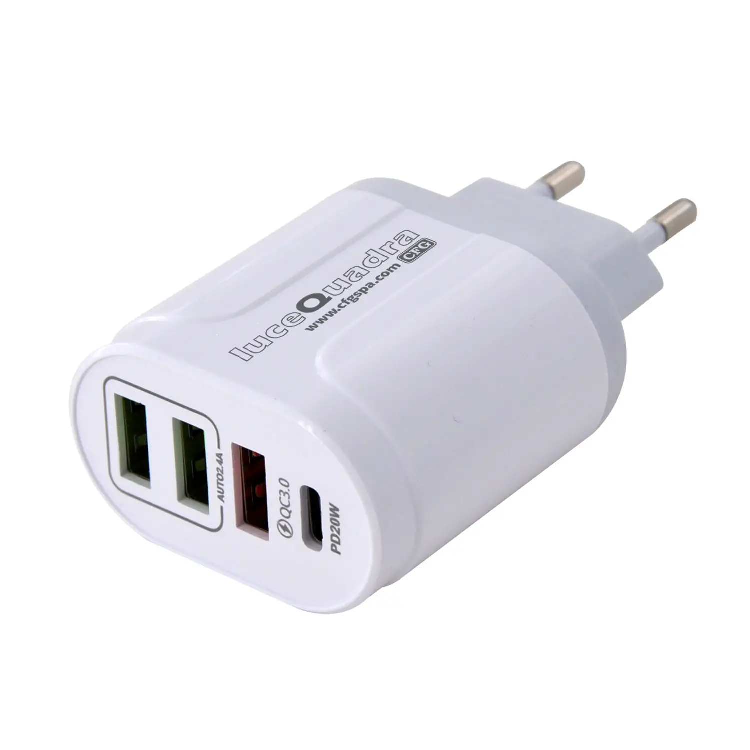 Caricatore USB 4 Ingressi USB-A USB-C 20W Rapido - Accessori ufficio