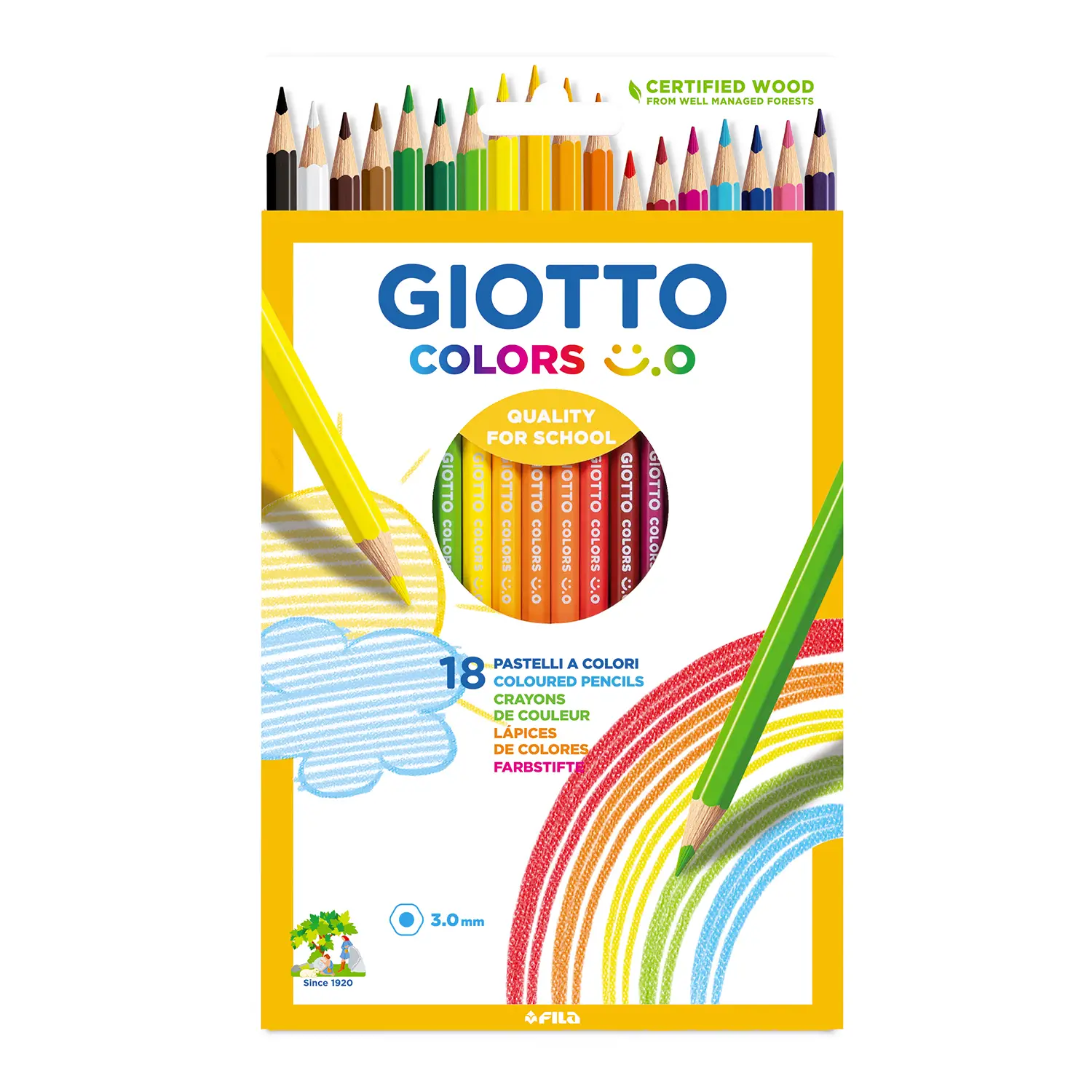 Pastelli Colorati Giotto Colors Smile - 18 Pezzi - Pastelli