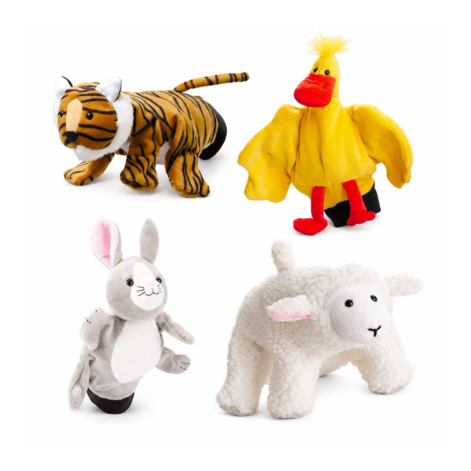 Burattini A Guanto Animali Set 4 Pezzi - 1ª Serie - peluches 0/36 mesi