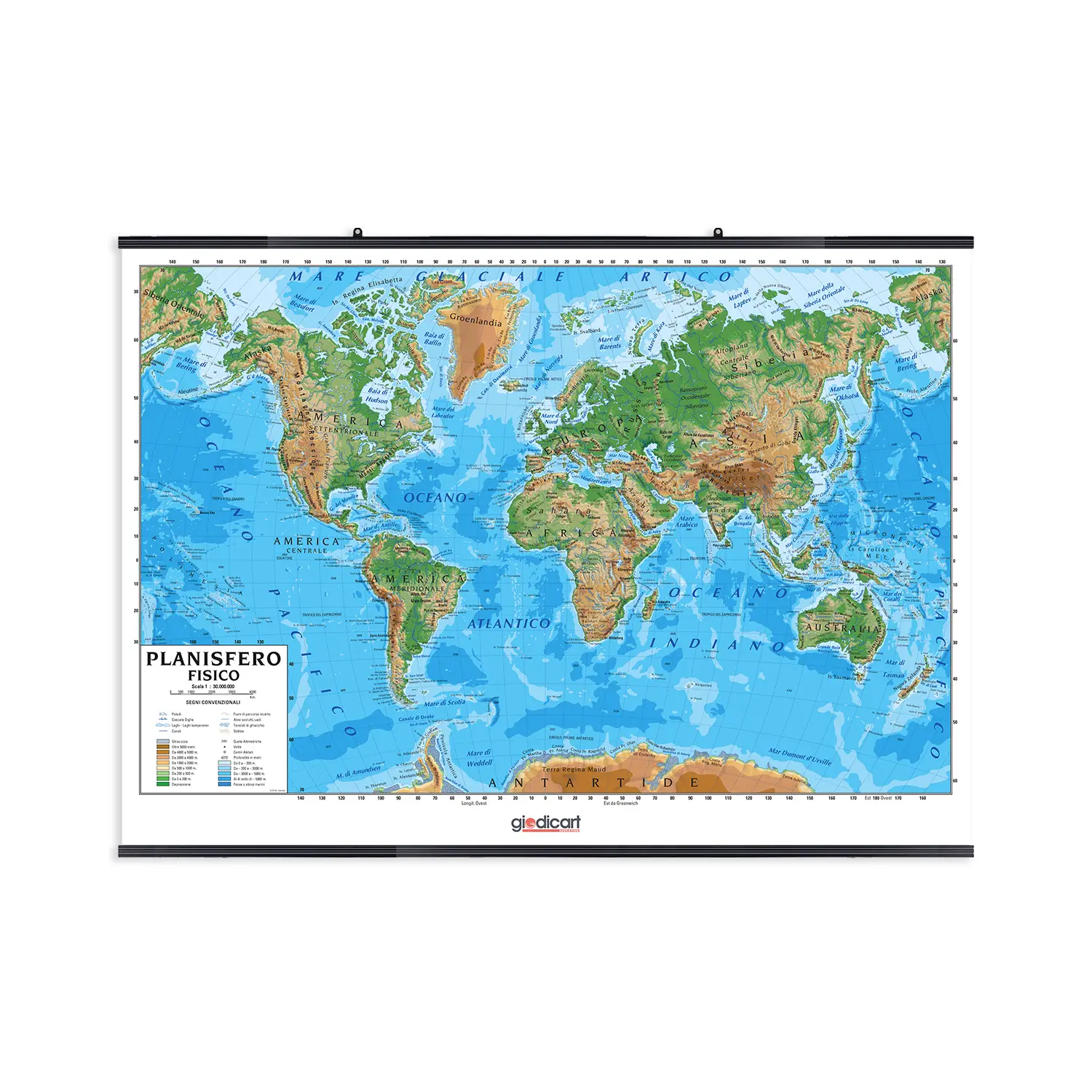 Carta Geografica Planisfero - Geografia e scienze naturali