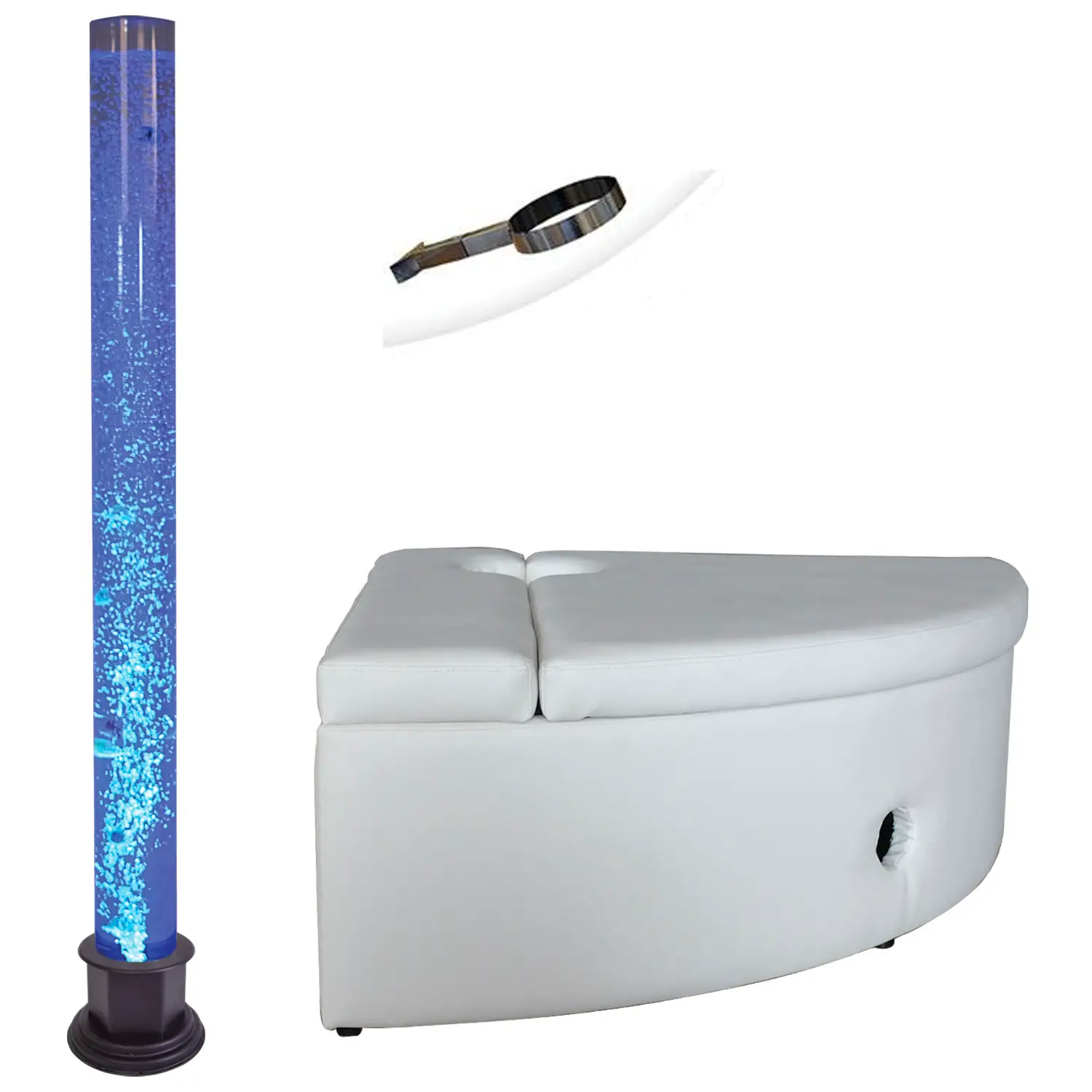 Pouff Angolare Imbottito con Tubo di Bolle 180 cm - Sviluppo sensoriale