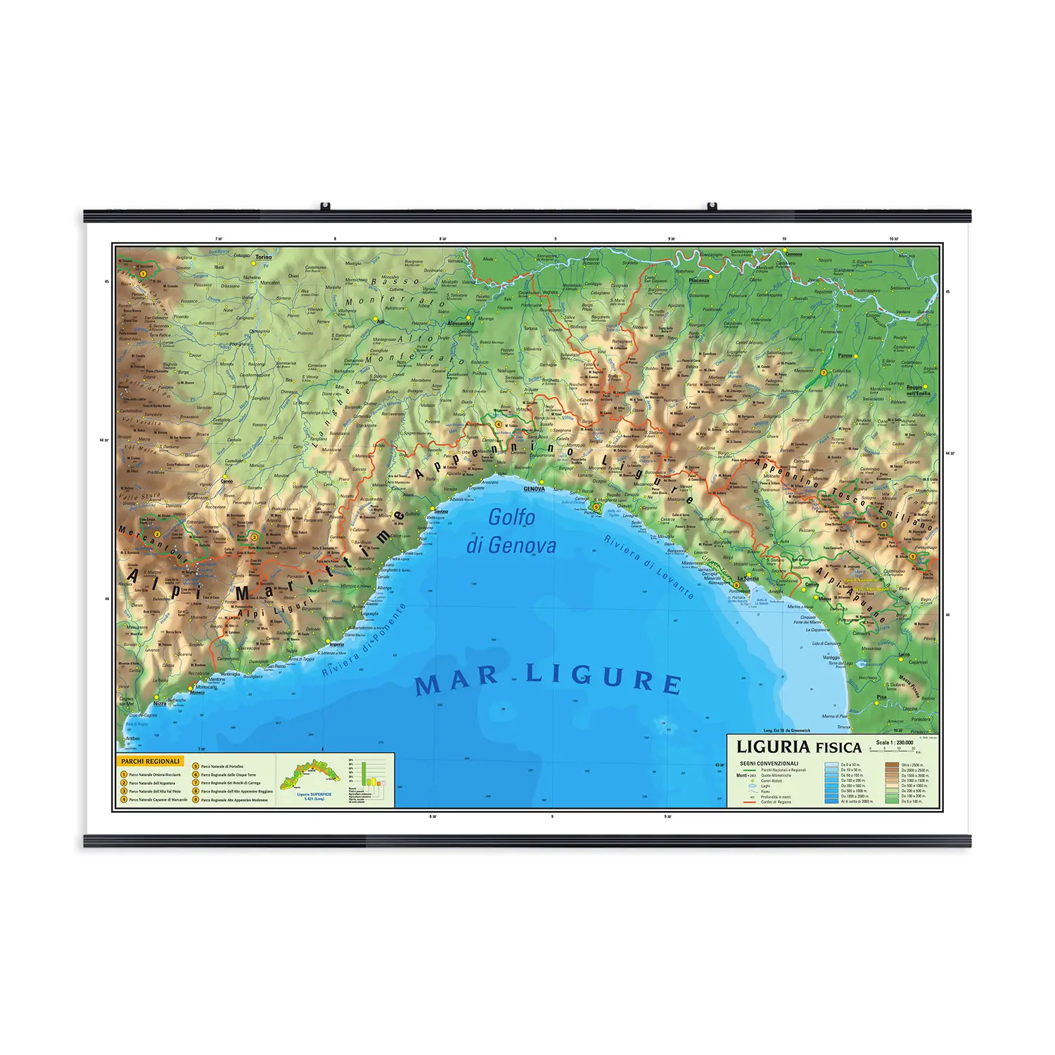 Carta Geografica Liguria - Geografia e scienze naturali