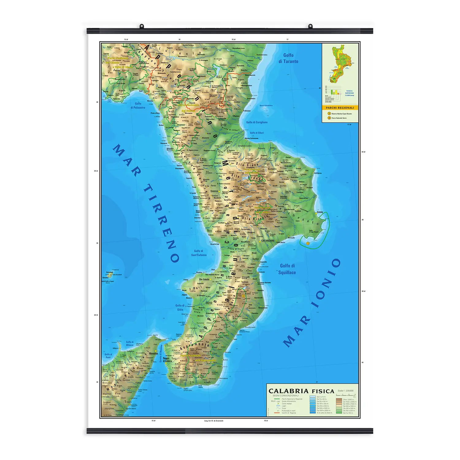 Carta Geografica Calabria - Geografia e scienze naturali