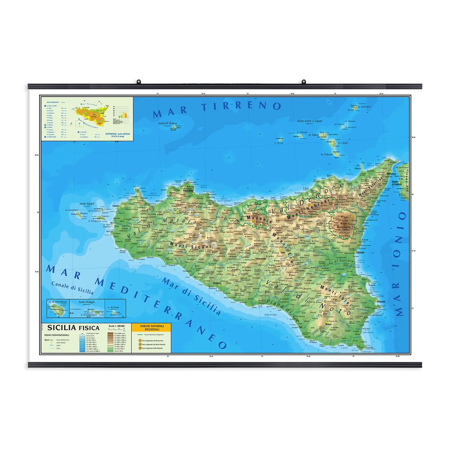 Carta Geografica Sicilia - Geografia e scienze naturali