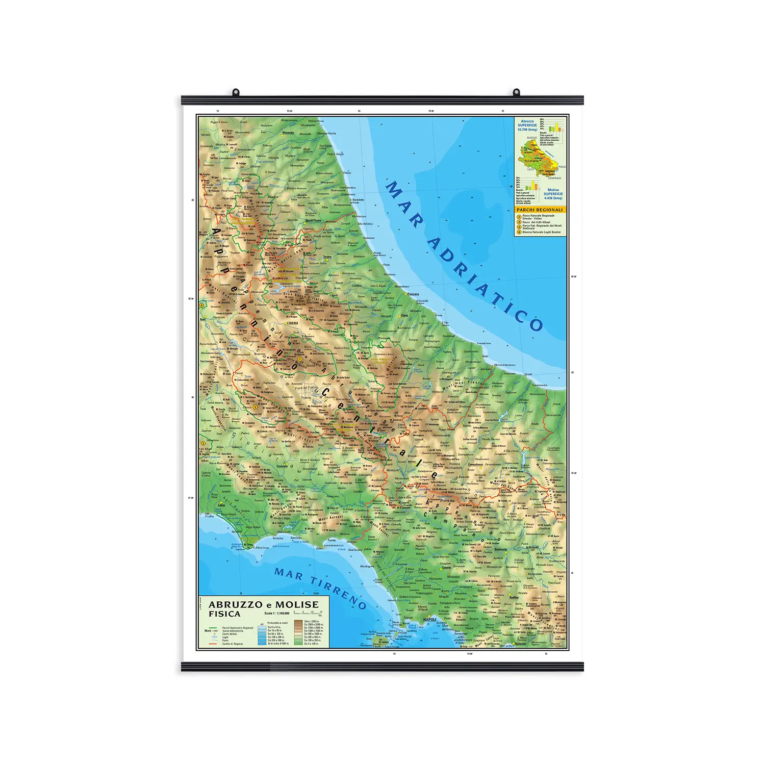 Carta Geografica Abruzzo E Molise - Geografia e scienze naturali