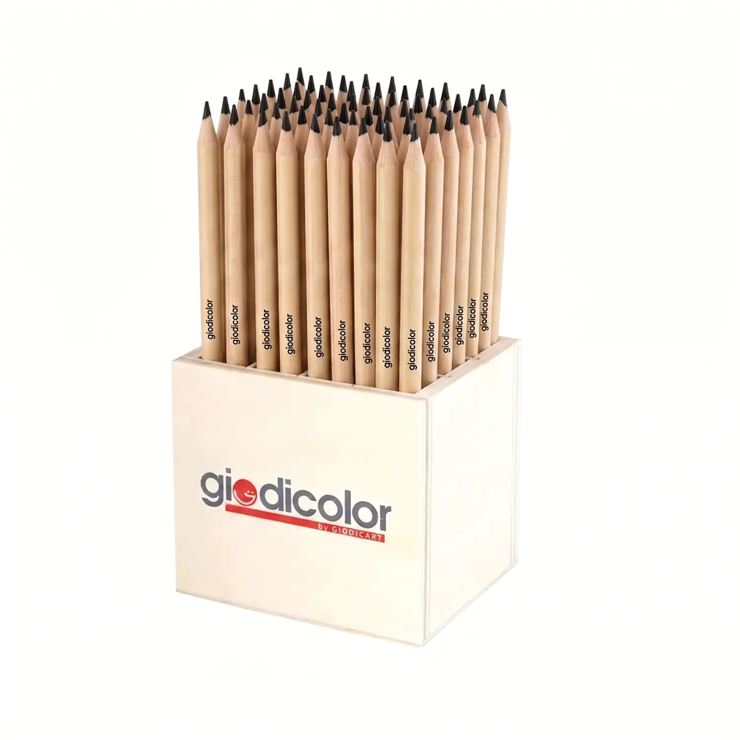 Matite Triangolari in Grafite con Fusto in Legno Naturale FSC, Contenitore 96 Pezzi - Matite Temperini Gomme