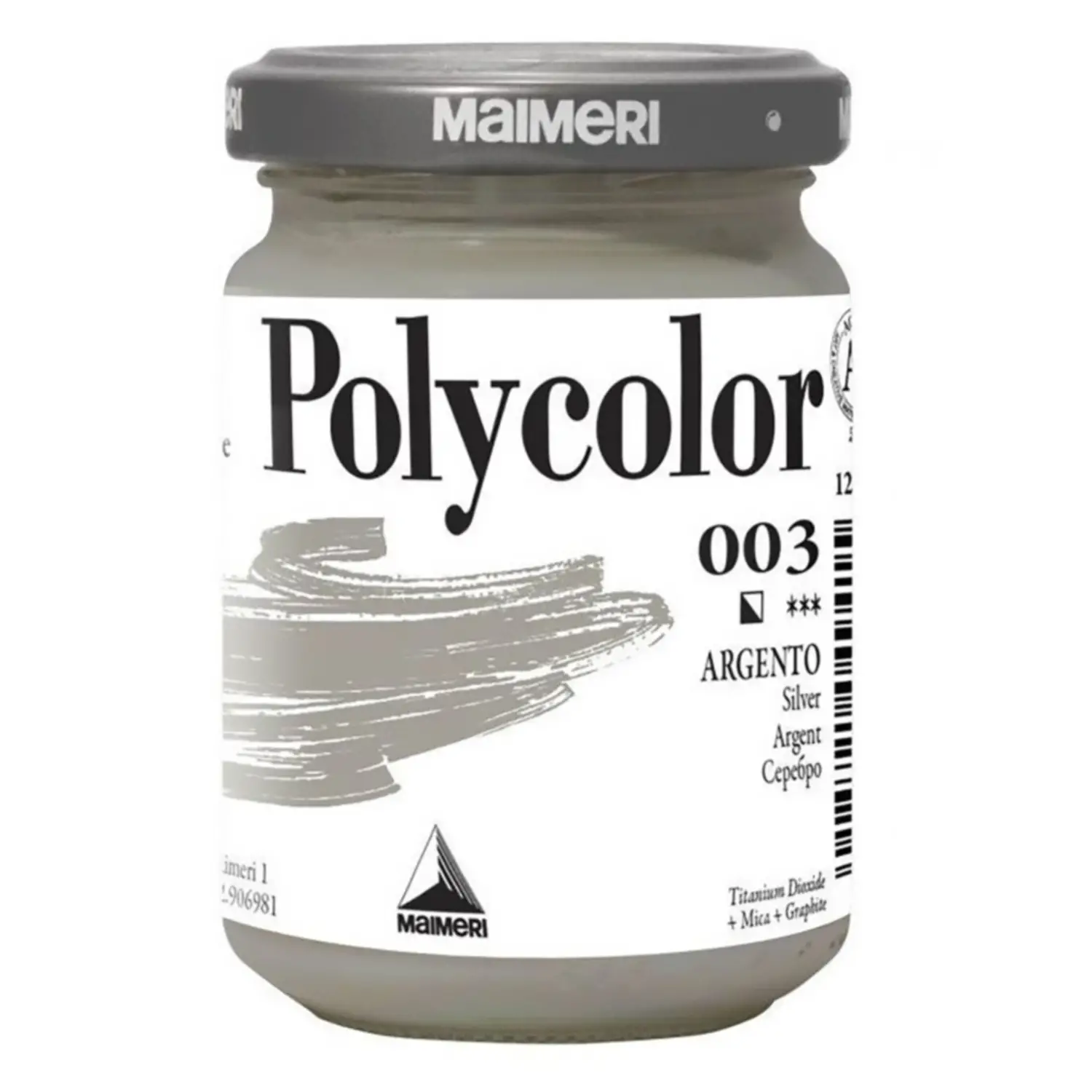 Colore Acrilico Polycolor Maimeri - 140 ml - Argento 003 - Tempere