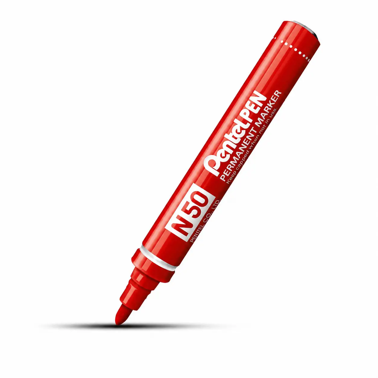 Marker Punta Tonda Pentel N50 Rosso - Pennarelli