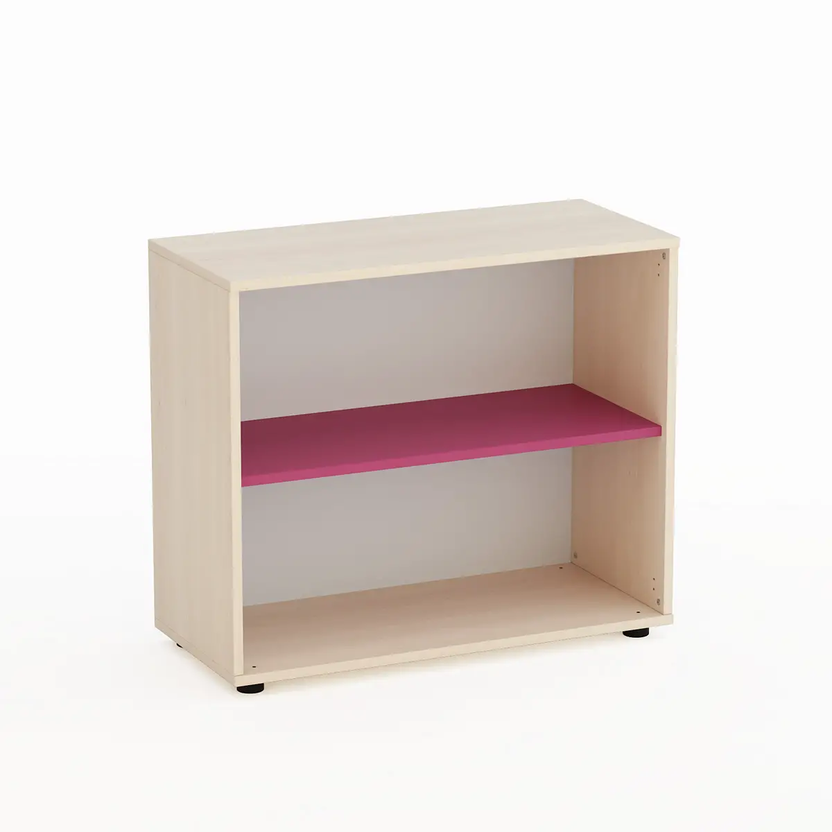 Mobile Kubò Betulla a Giorno H 75 cm Ripiano Fucsia - Conforme CAM - Arredo Nido e Infanzia