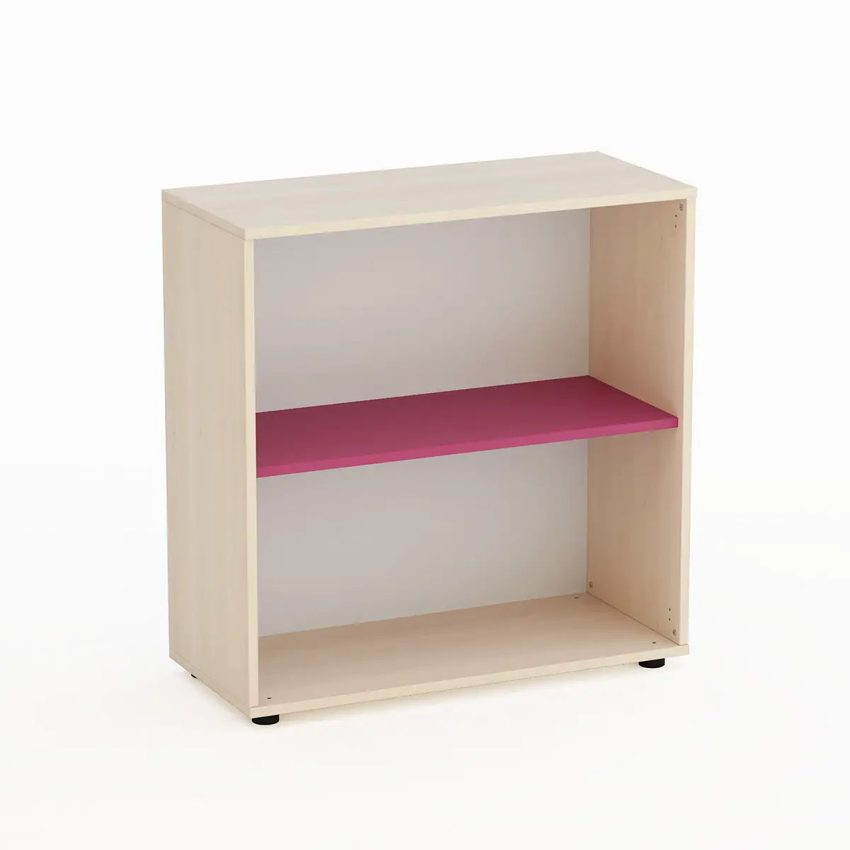 Mobile Kubò Betulla A Giorno H 90 cm Ripiano Fucsia - Conforme CAM - Arredo Nido e Infanzia